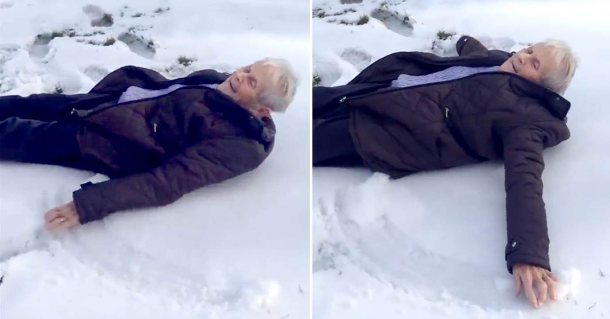 85-Year-Old Grandmother Makes Snow Angels