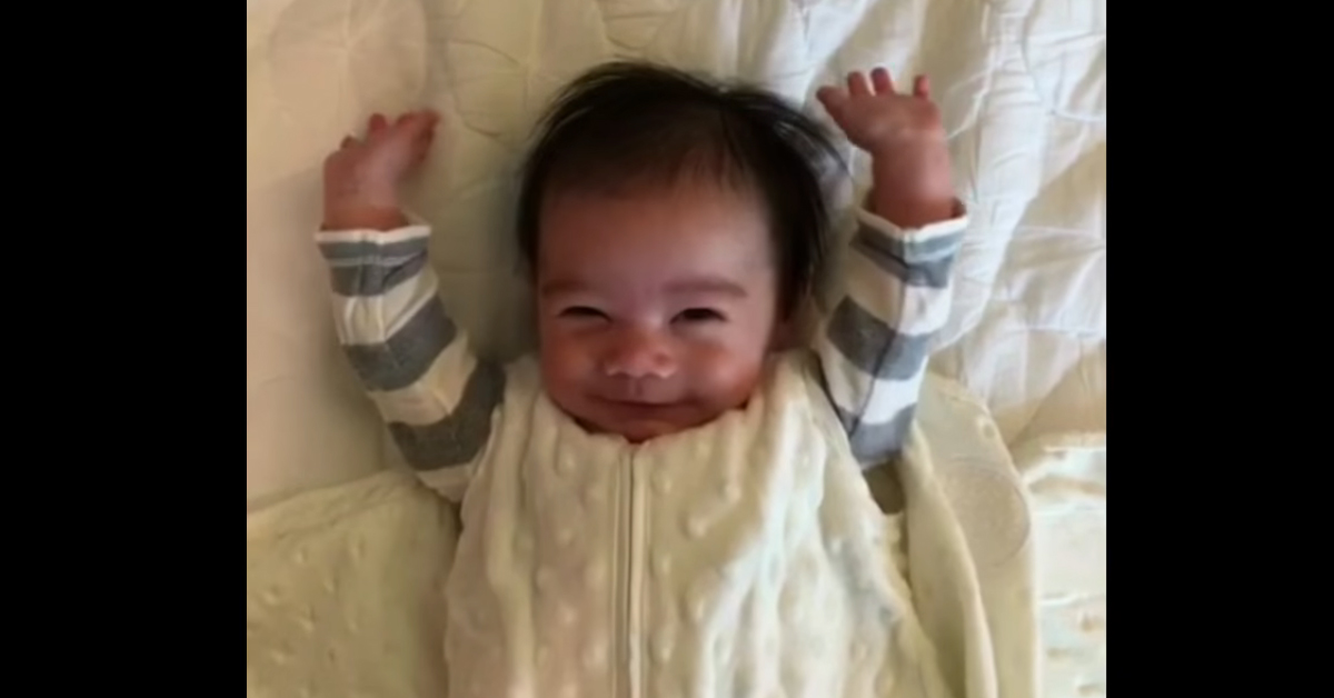 Baby Kaden Wakes Up Throwing Hands in the Air