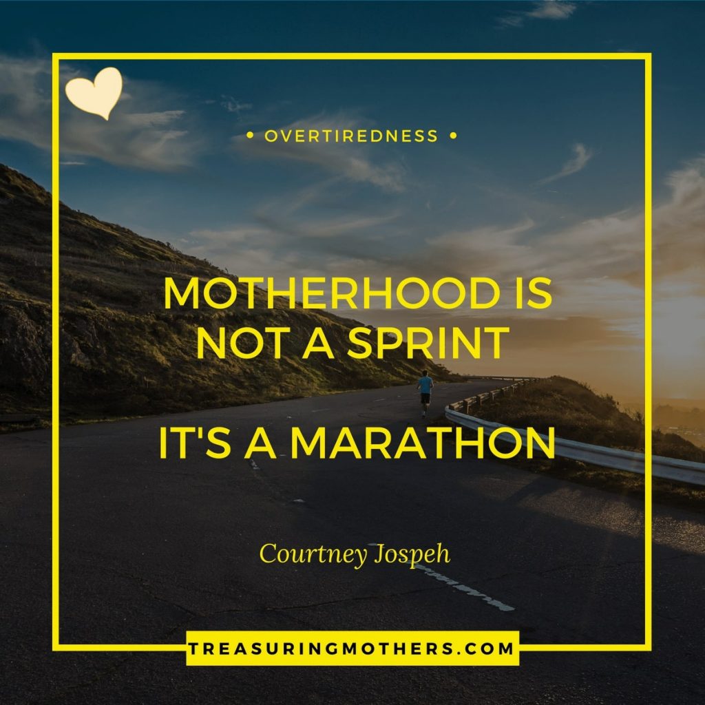 text graphic which reads motherhood is not a sprint, it's a marathon. courtney joseph