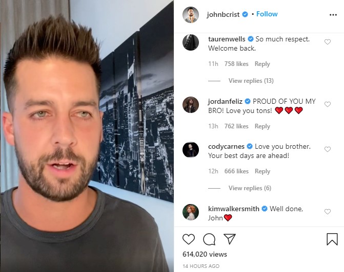 screenshot from john crist video of john and comments