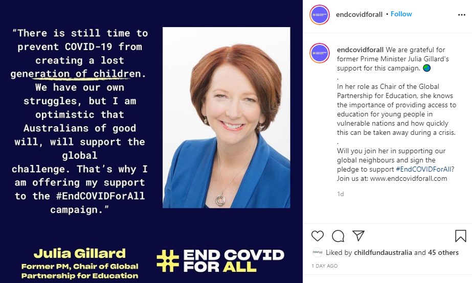Julia Gillard Instagram post